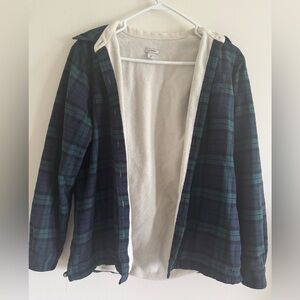 Green and Blue Plaid button up Jacket